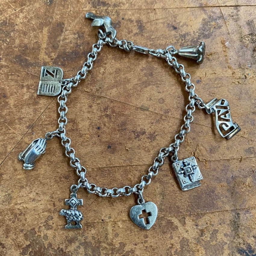 Vintage Charm Bracelet Silver Tone 6.25 Length with 1.5” Extender | eBay