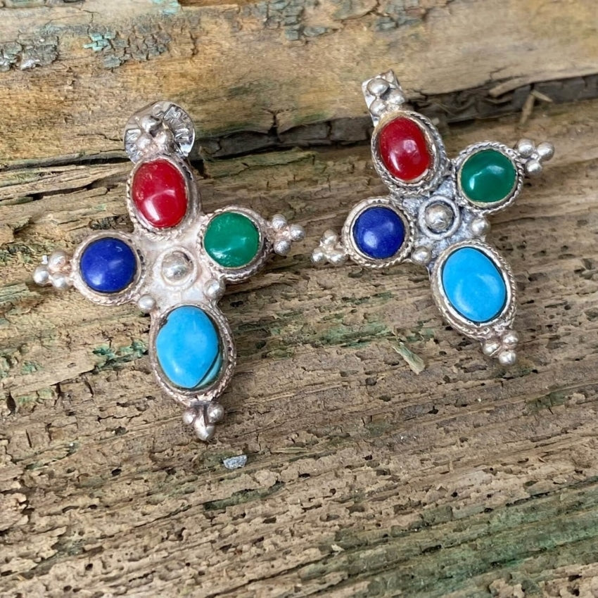 Vintage Sterling Silver Holy Cross Earrings Yourgreatfinds