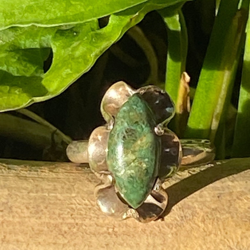 Vintage Sterling Silver Mexican Jade Ring Size 7 Yourgreatfinds