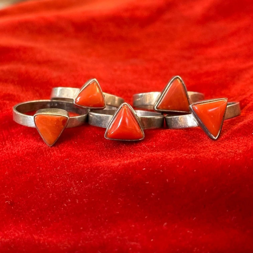 Sterling Silver Red Coral Bali Toe Ring