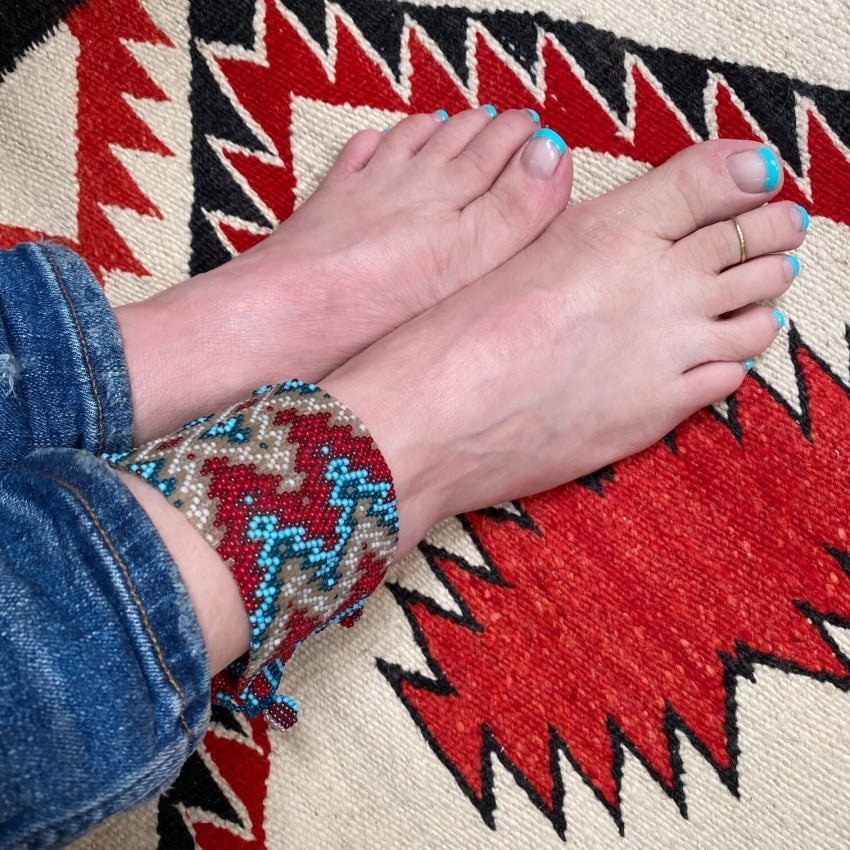 Wide Southwestern Beaded Ankle Cuff Yourgreatfinds